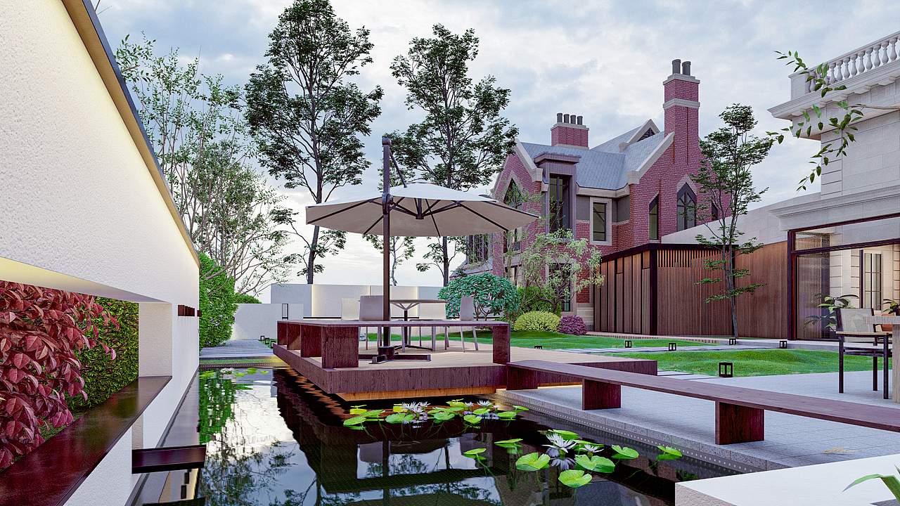 原创别墅花园（图ZMjUxMTcyMjg4） - 景观设计 - 站酷设计师黄三苏原创素材 - 站酷ZCOOL