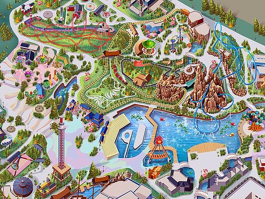 最近画的一些乐园导览地图