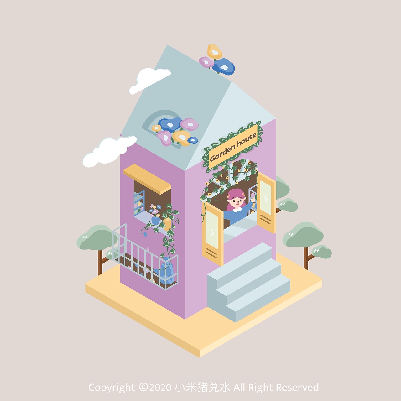 2.5D小街道（图ZMTk2MzQxMzY0） - 商业插画 - 站酷设计师小米猪兑水原创素材 - 站酷ZCOOL