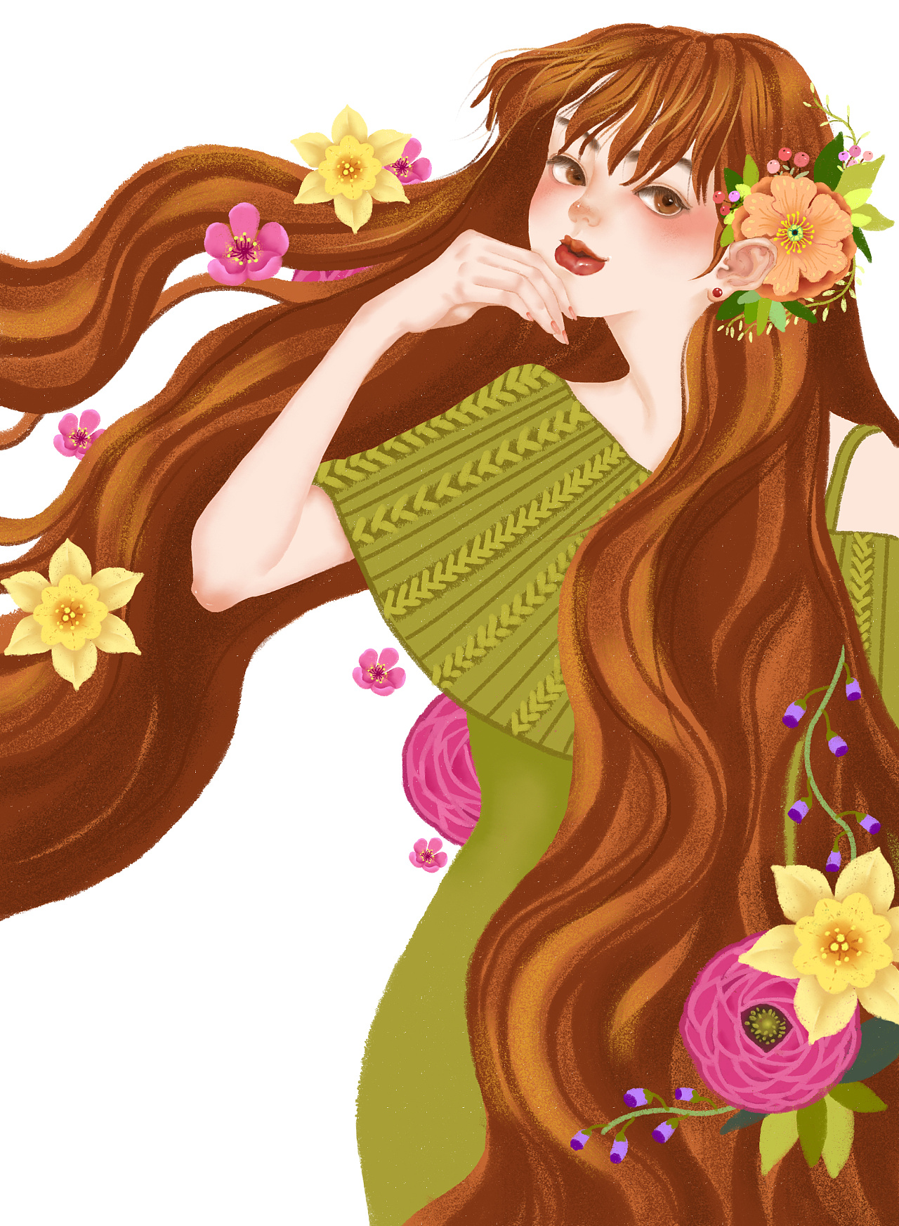 女王与花|插画|商业插画|月下森与海 - 原创作品 - 站酷 (zcool)