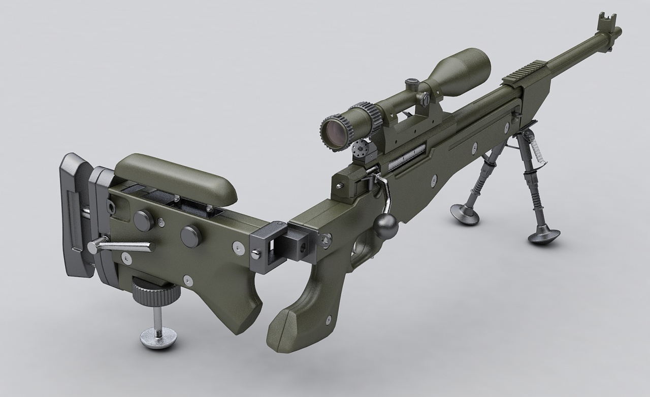 巴雷特狙击步枪M107-50_SolidWorks_军用器械_3D模型_图纸下载_微小网