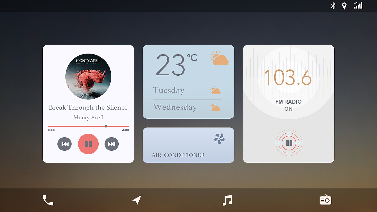横版车机桌面及主应用飞机稿