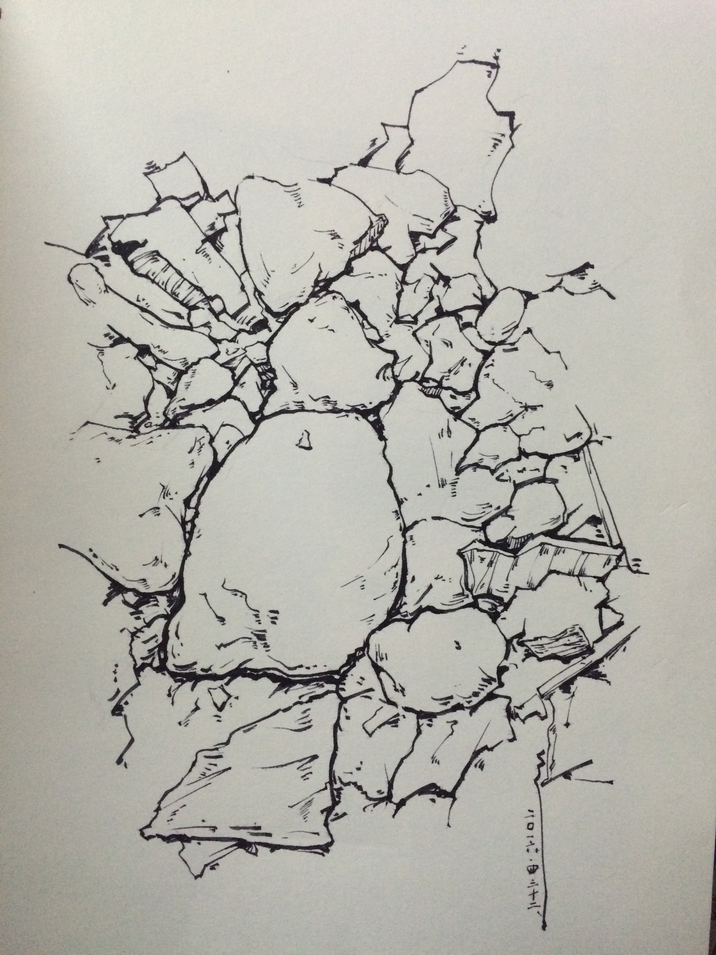 沙滩石头|纯艺术|钢笔画|sunshine丶陈 - 原创作品 - 站酷 (zcool)