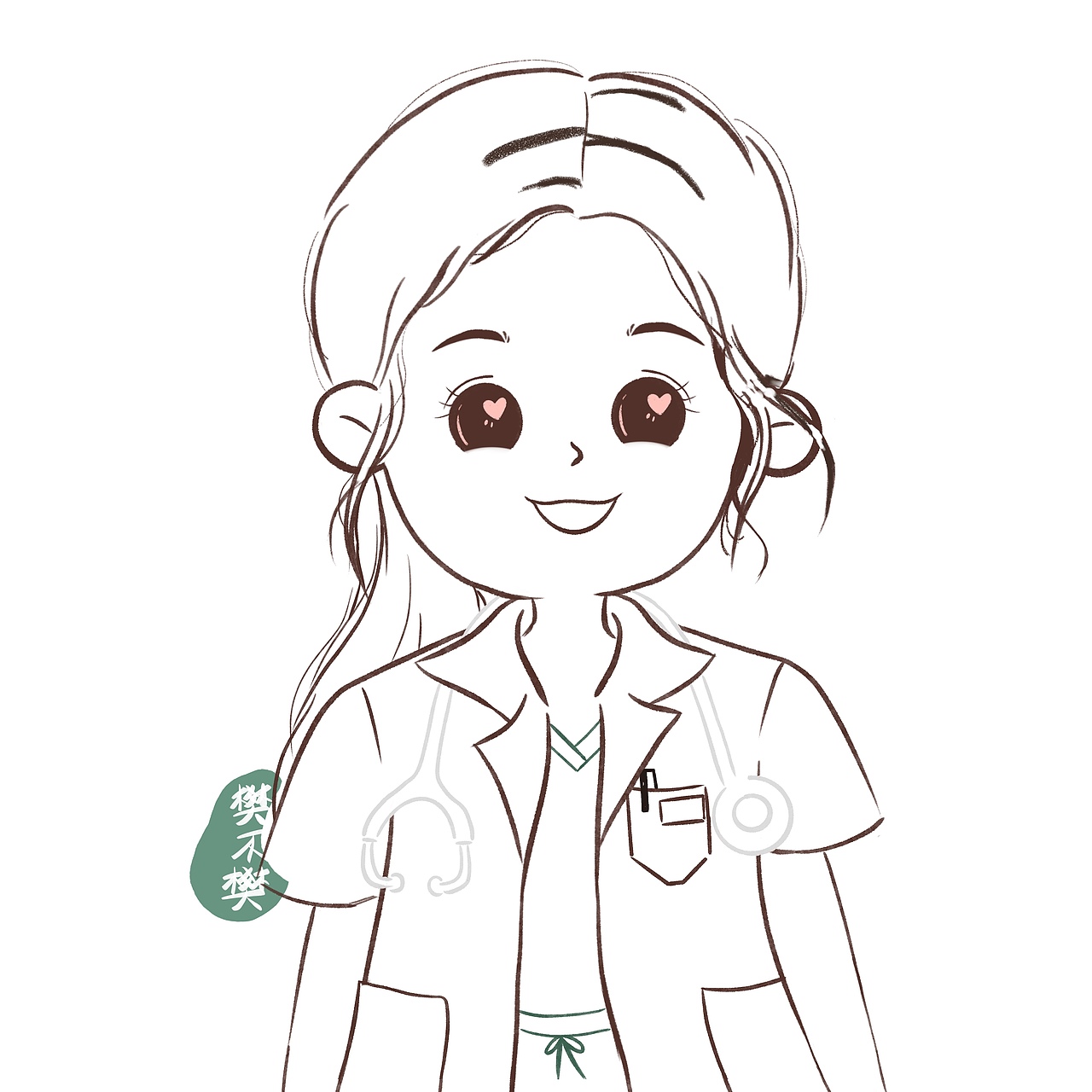 手绘医生小姐姐头像