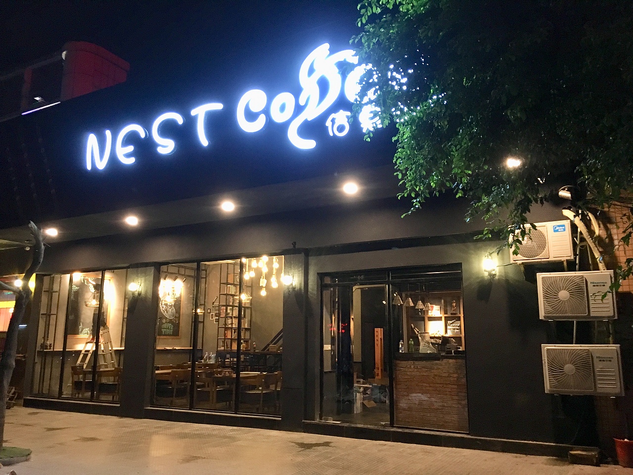 咖啡墙绘nestcoffee石碣店墙绘壁画