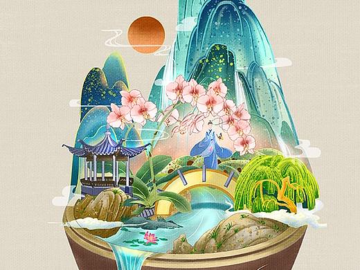 国风微缩场景梁山伯与祝英台