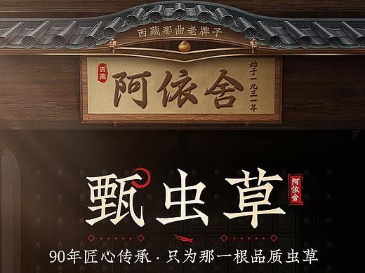 阿依舍 简约  复古风  冬虫夏草滋补详情页