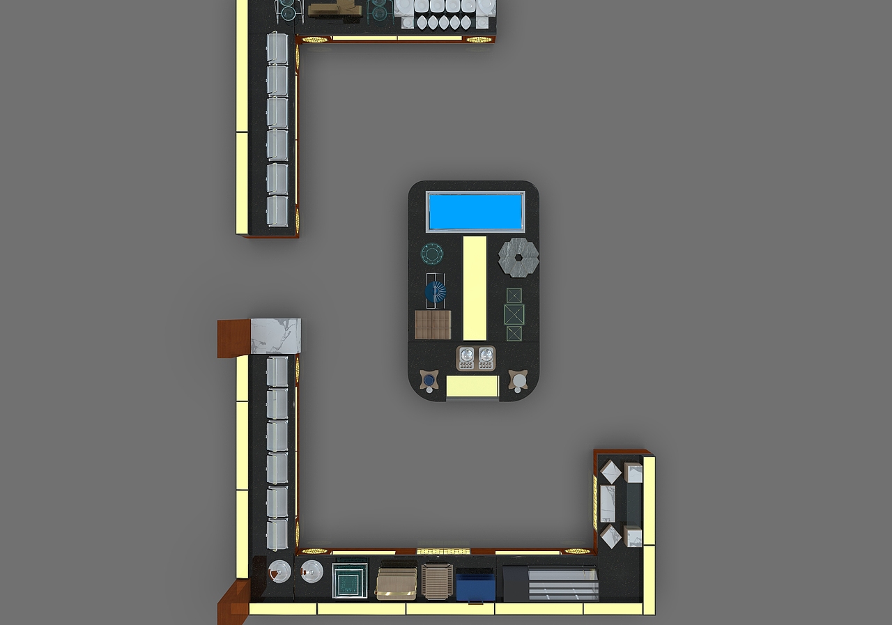 多功能大理石移动布菲车自助餐台设计定制