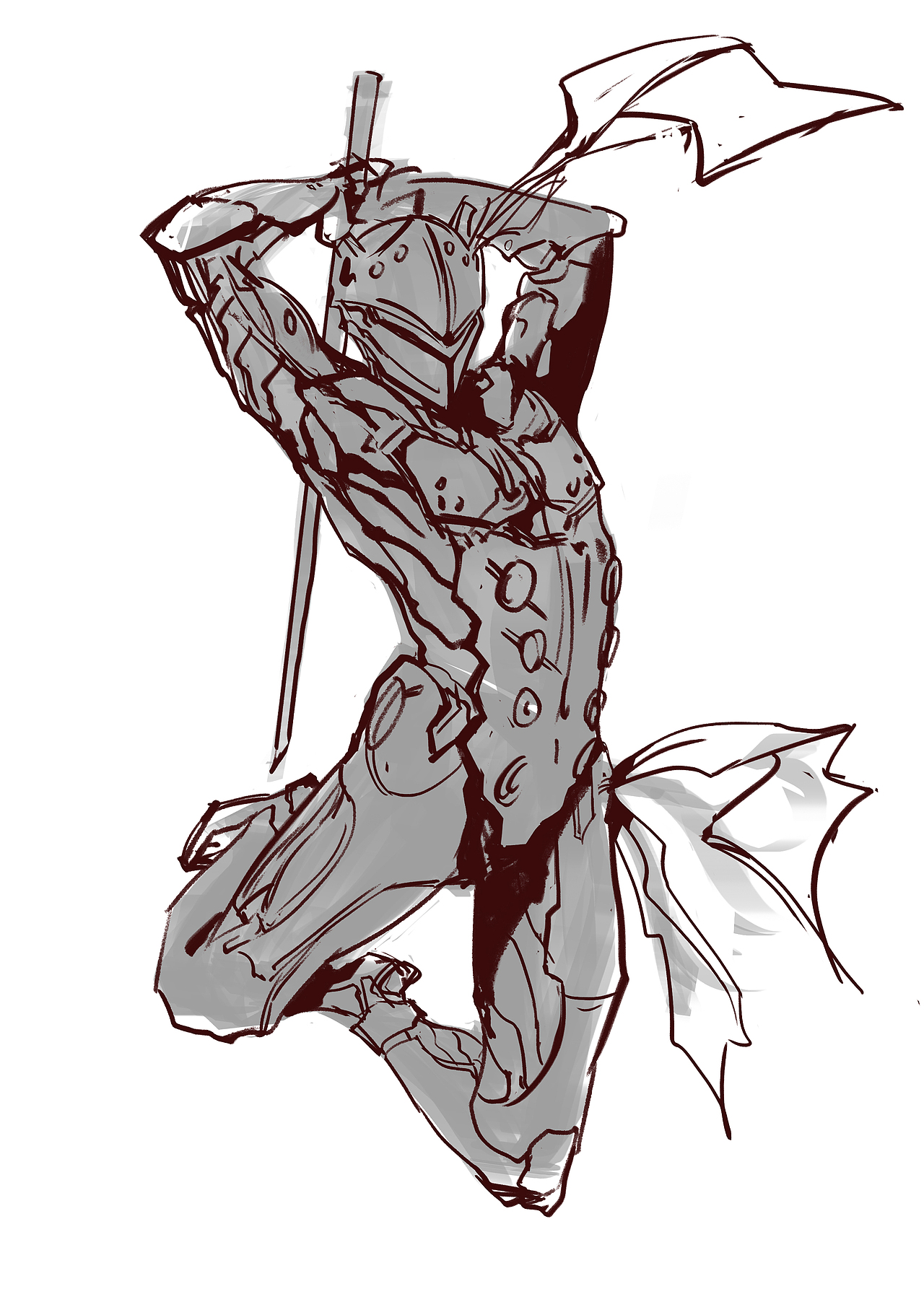 守望先锋——源氏 同人插画