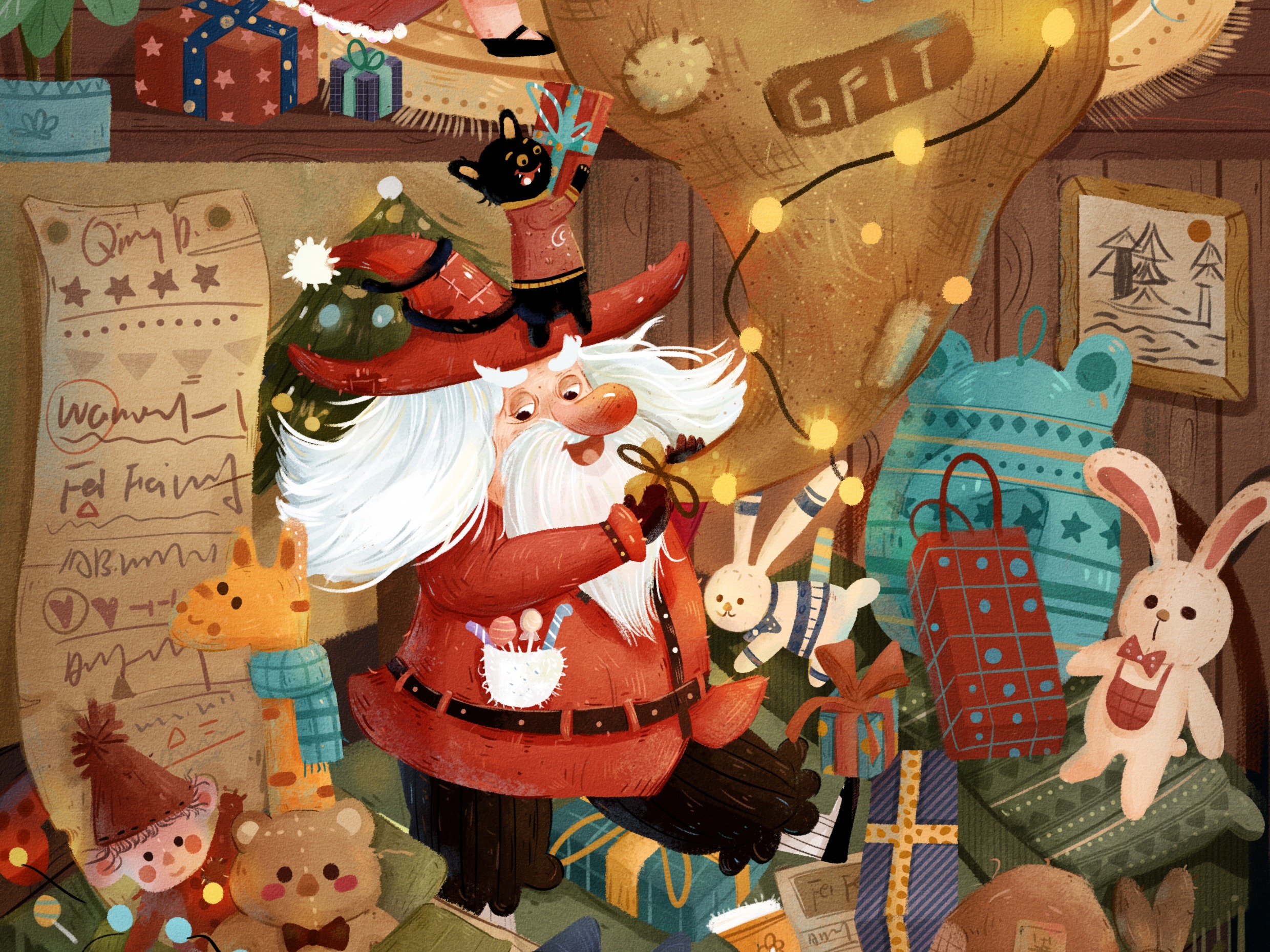圣诞老人，卡通圣诞老人|插画|艺术插画|土妞儿 - 原创作品 - 站酷 (ZCOOL)