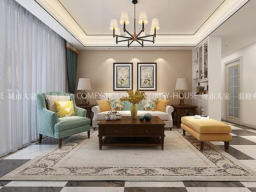 山水泉城现代美式风格装修——济南城市人家装饰