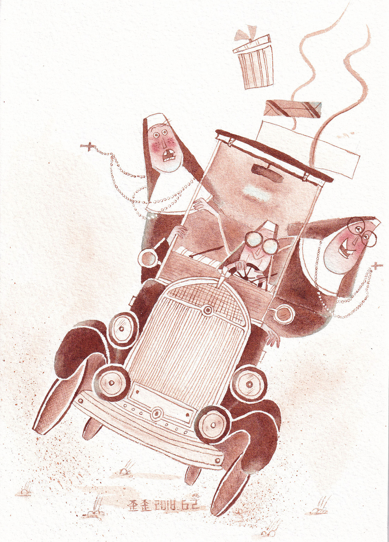 水彩单色练习|插画|儿童插画|歪歪yvonne - 临摹作品 - 站酷 (zcool)