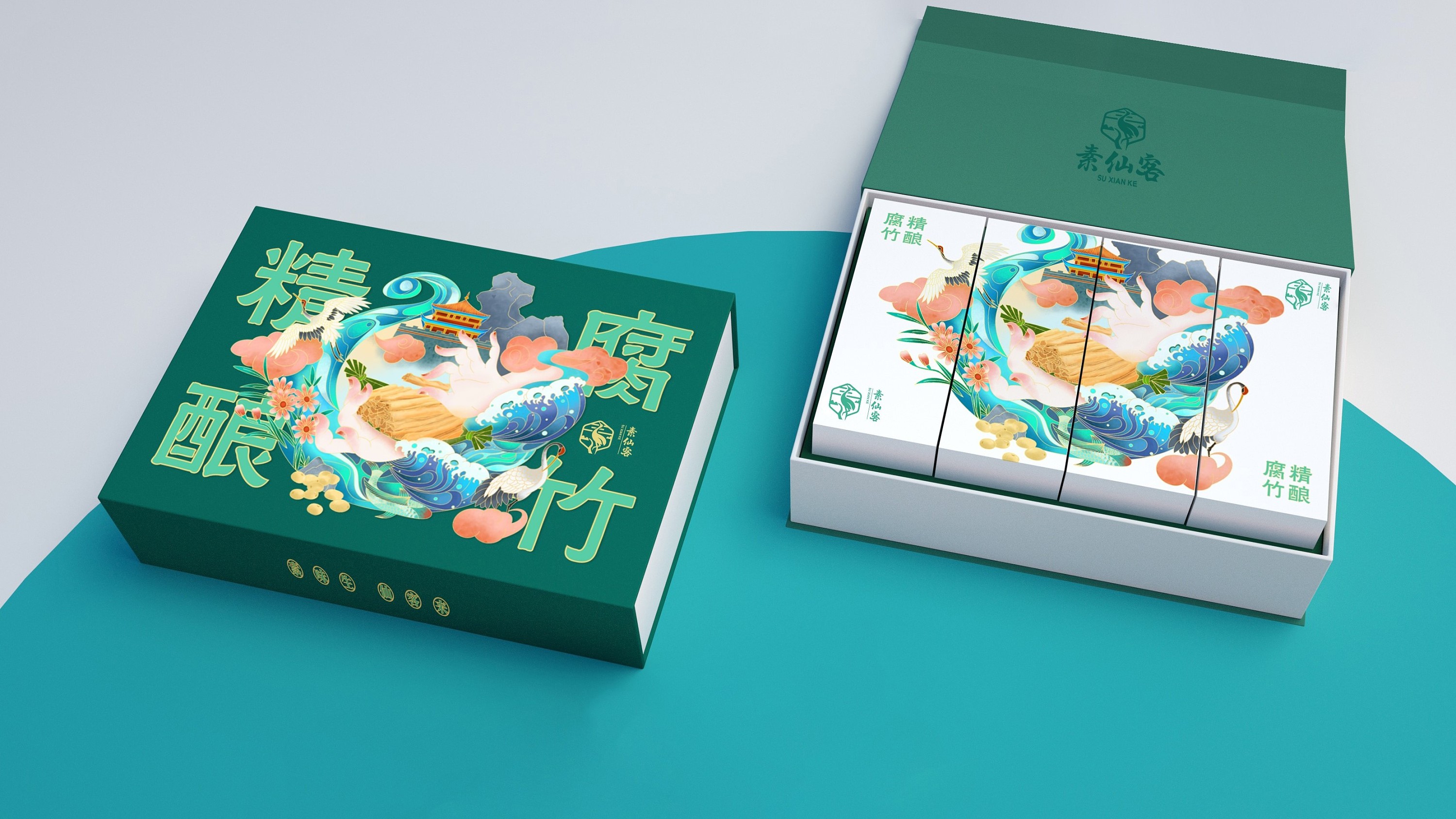 素仙客,素味腐竹品牌包装设计|平面|包装|蓝色一页品牌策划 - 原创