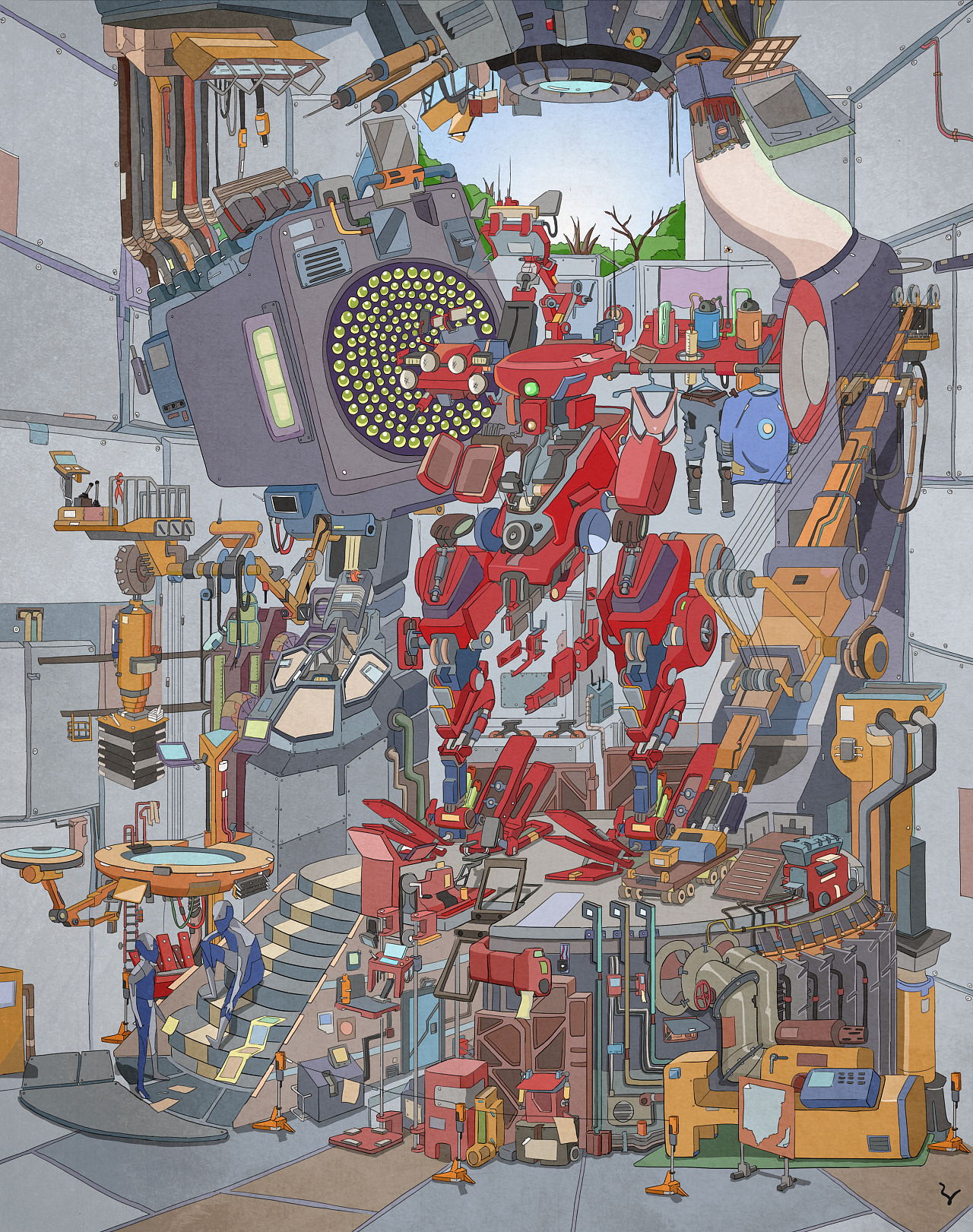 我的机器人工厂|插画|创作习作|zzm1 原创作品 站酷(zcool)