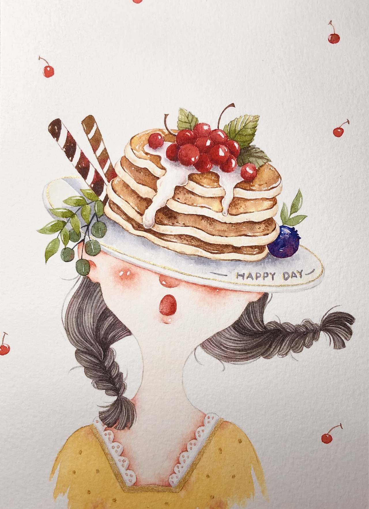 森系水彩人物绘