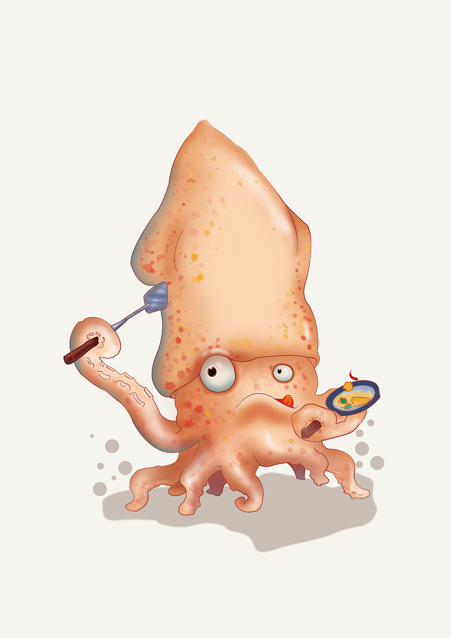 哈哈章鱼|插画习作|插画|爱摄影的冯大发 - 原创设计作品 - 站酷