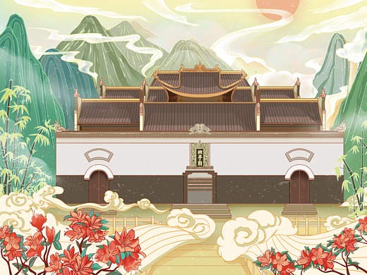 原创插画/安阳/天宁寺|插画|商业插画|拾l画_原创作品-站酷zcool
