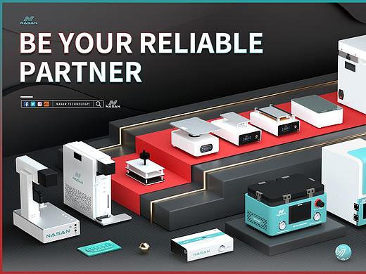 手机维修机器全家福展示banner海报