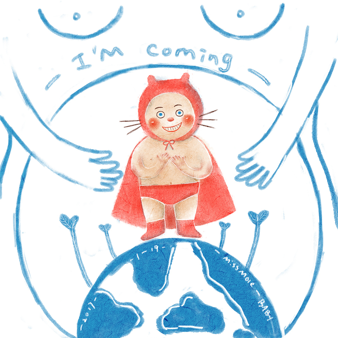 新生^_^宝宝^_^小超人 插画（图ZNjkwNjQ2NDg=） - 儿童插画 - 站酷设计师Missmole原创素材 - 站酷ZCOOL