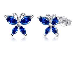 藍(lán)尖晶蝴蝶耳釘