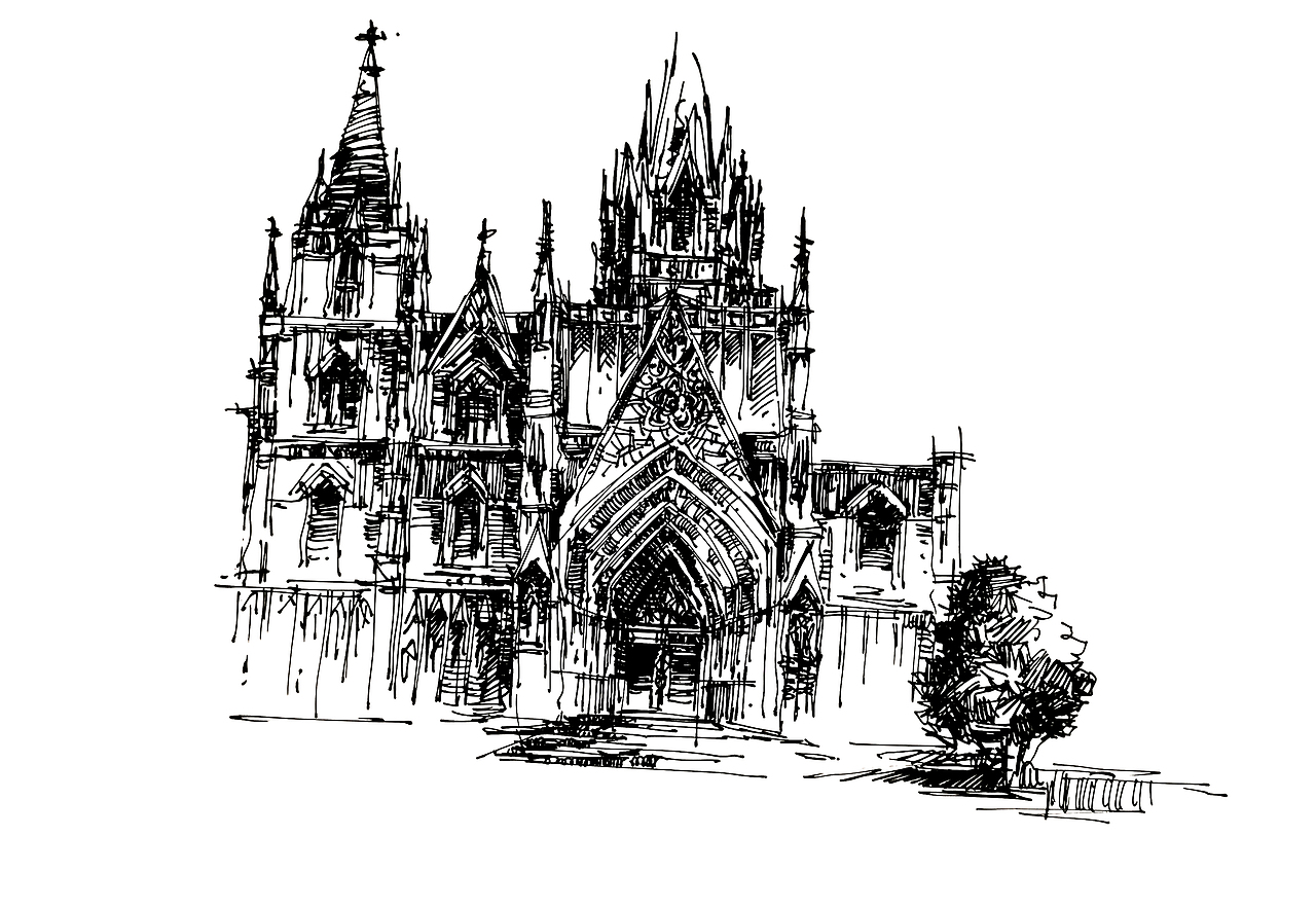 钢笔建筑手绘步骤