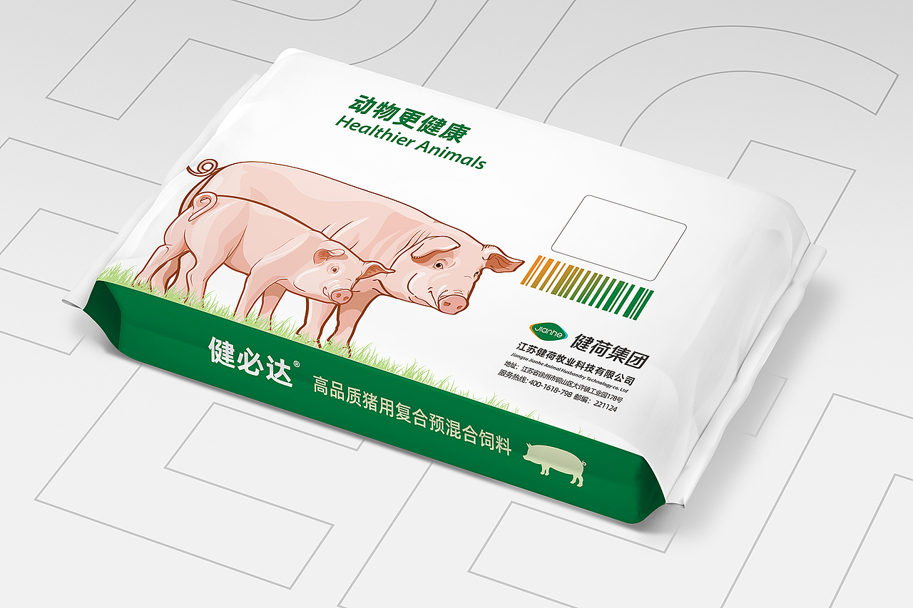 猪饲料包装袋设计 I 包装袋 I 猪插画（图ZMzQ1NDU0NTY0） - 包装 - 站酷设计师大鑫品牌设计原创素材 - 站酷ZCOOL