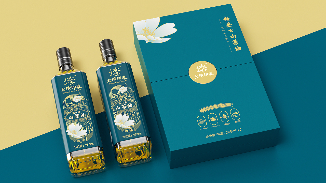 大塆印象新县山茶油 山茶油包装设计 农产品logo标志_灵智品牌营销策