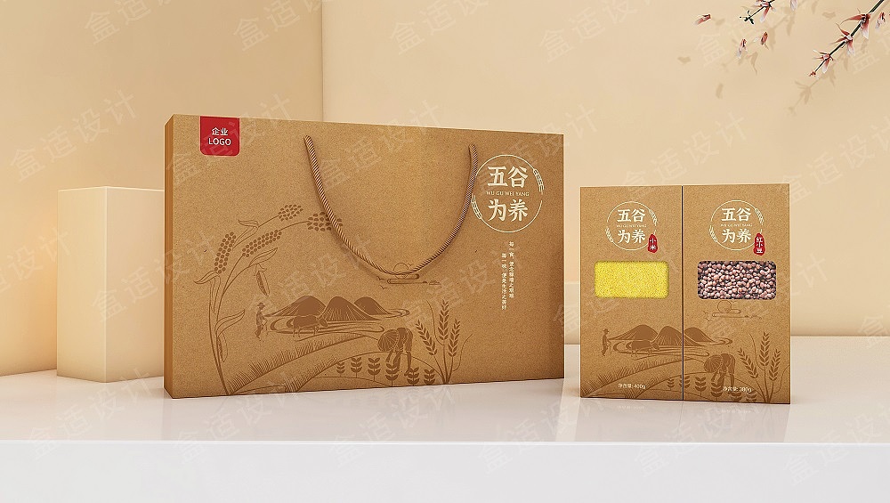 标品设计箱盒汇主创五谷为养五谷杂粮包装设计