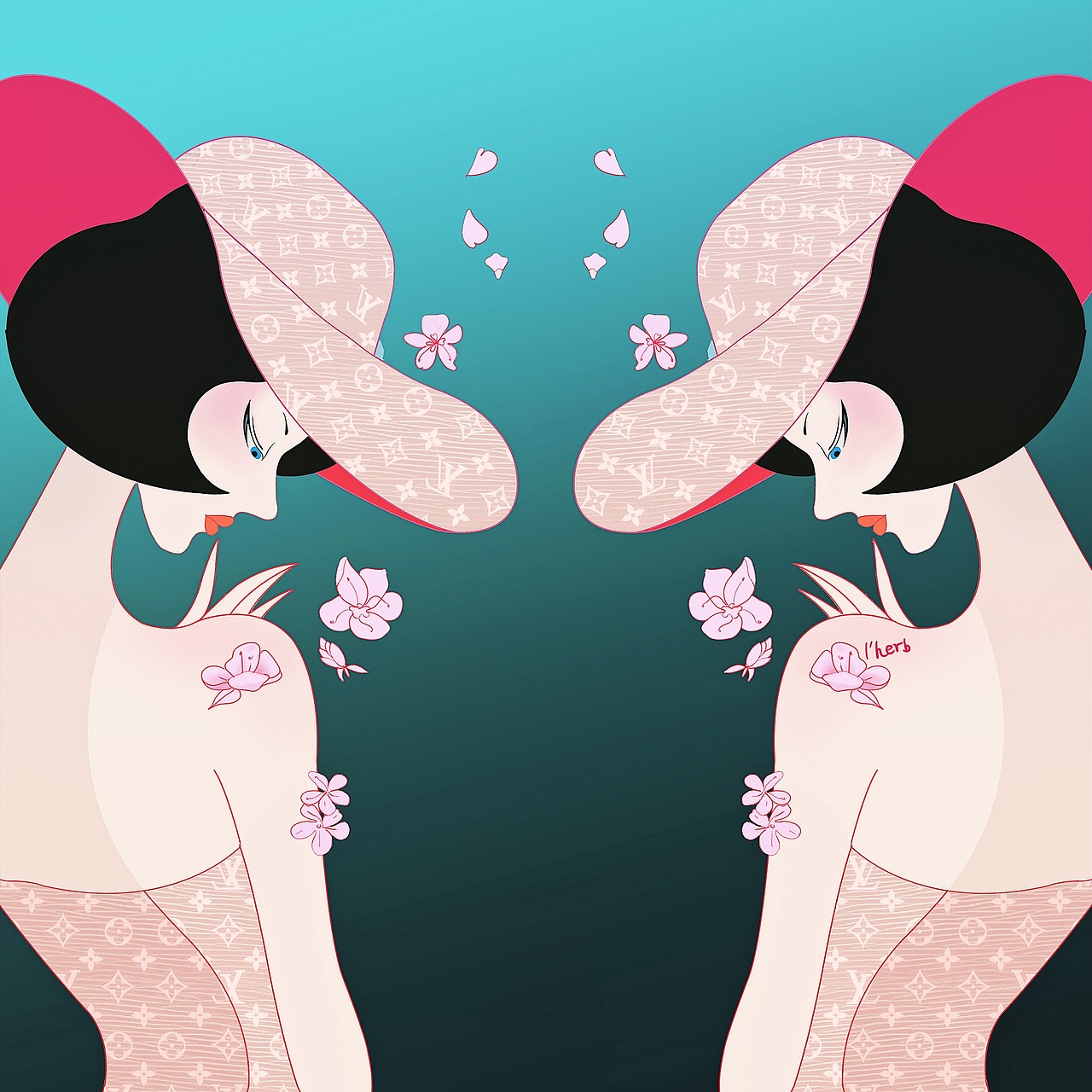 商业插画（整形项目 透明质酸 优雅女性 旗袍 圣诞）（图ZMTEzMzgzNDgw） - 商业插画 - 站酷设计师laherbe27原创素材 - 站酷ZCOOL