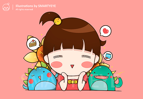 卡通形象设计－萌妹（图ZMTAyNDIyODA=） - 商业插画 - 站酷设计师smartyeye原创素材 - 站酷ZCOOL
