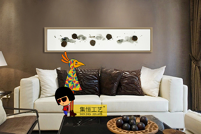 实物画；装饰画、效果图、国画、大堂挂画、饰品、摆件、软装配画、室内设计、整体软装、圆框（图ZNjg2ODEwNDQ=） - 工艺品设计 - 站酷设计师集恒工艺实物画原创素材 - 站酷ZCOOL