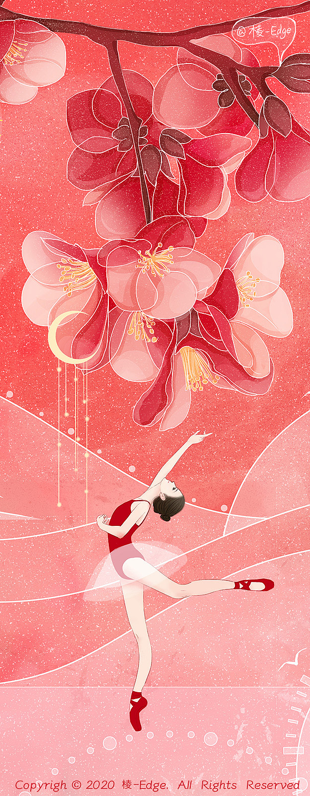 《红·绽放》（图ZMjI1MzQ1NzYw） - 商业插画 - 站酷设计师阿棱C原创素材 - 站酷ZCOOL