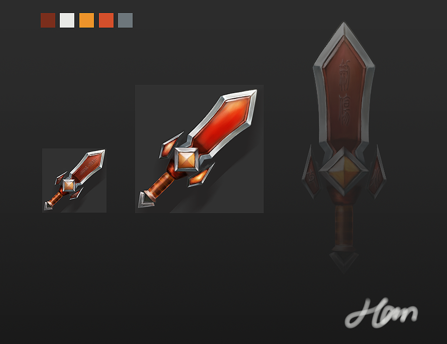 手绘练习 q版武器 剑