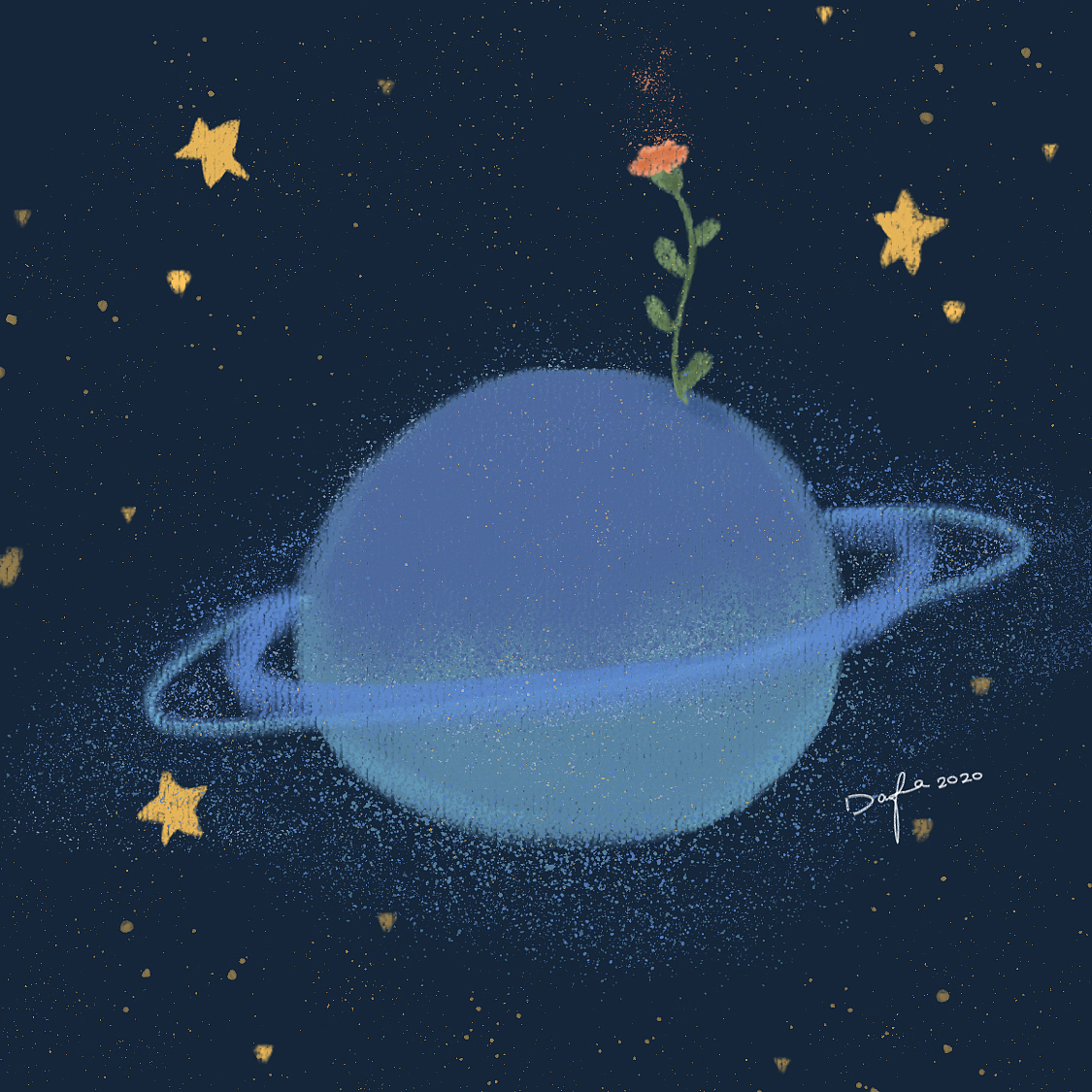 小王子——真正重要的东西,用眼睛是看不见的|插画|创作习作|dafafoto