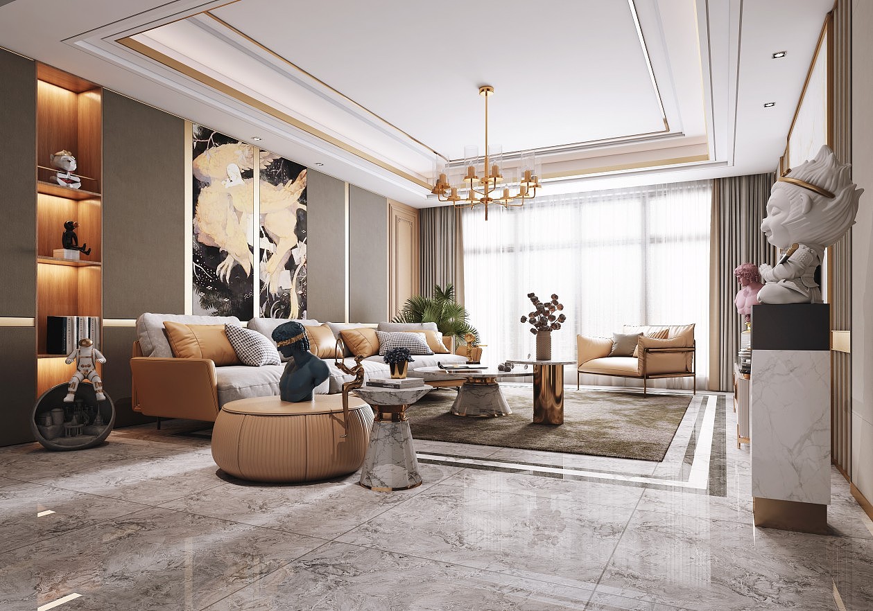 现代沙发茶几组合 - 效果图交流区-建E室内设计网