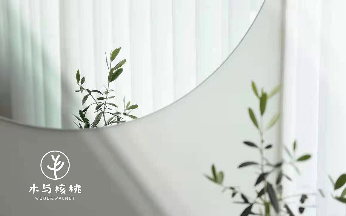 木与核桃床品家居品牌logo设计 树logo设计