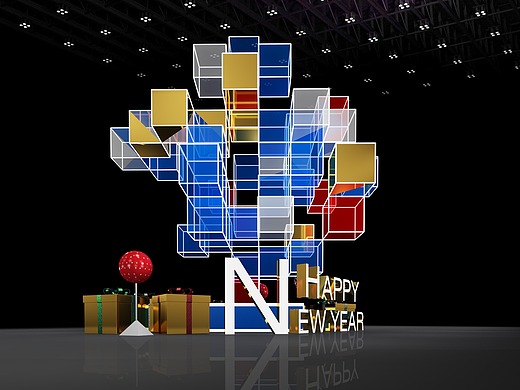 简约商场美陈dp点3d效果图,定制各类3d效果图施工图