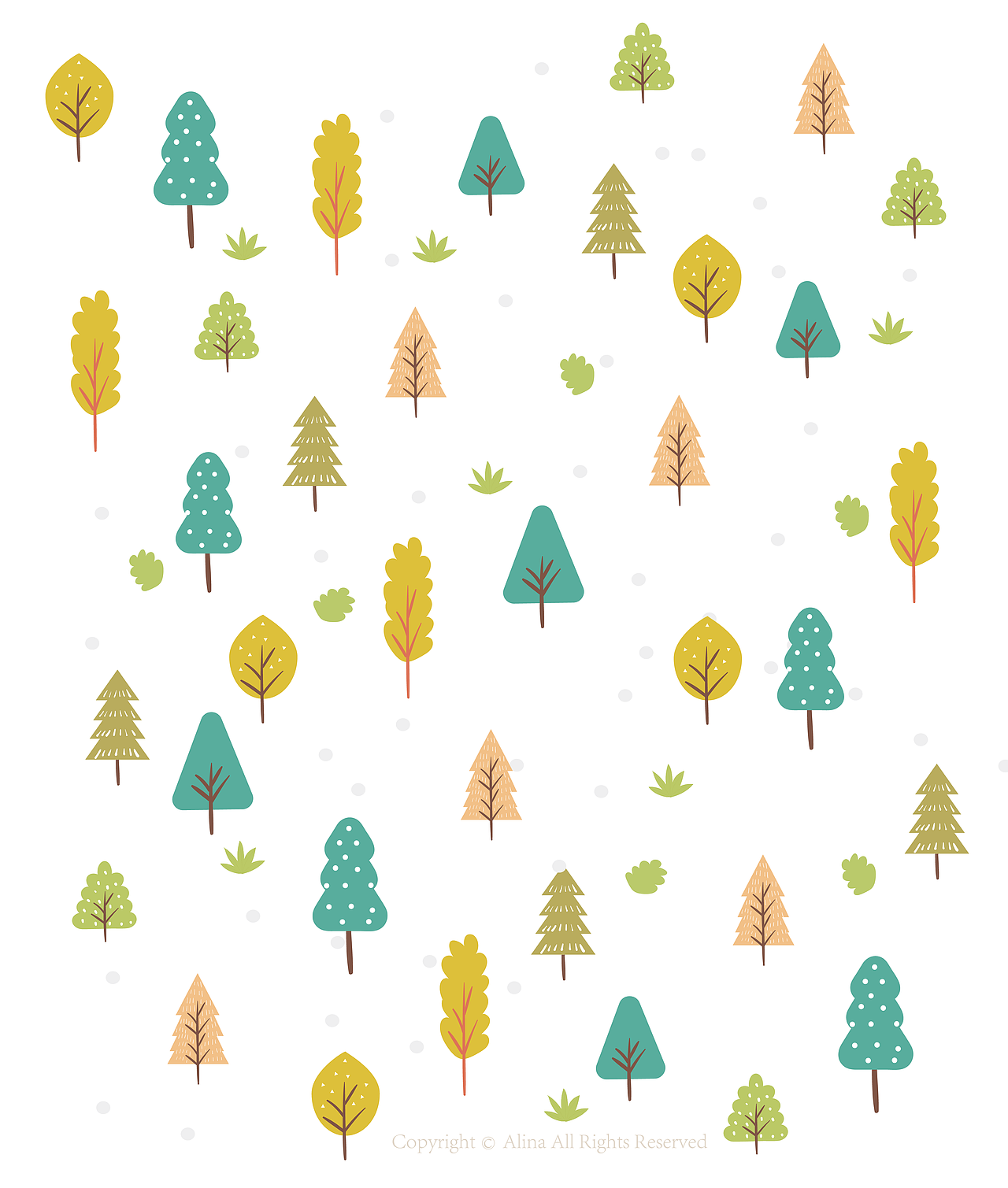 practice9植物森林（图ZMTUxMzQwMjA0） - 商业插画 - 站酷设计师Alina白白原创素材 - 站酷ZCOOL