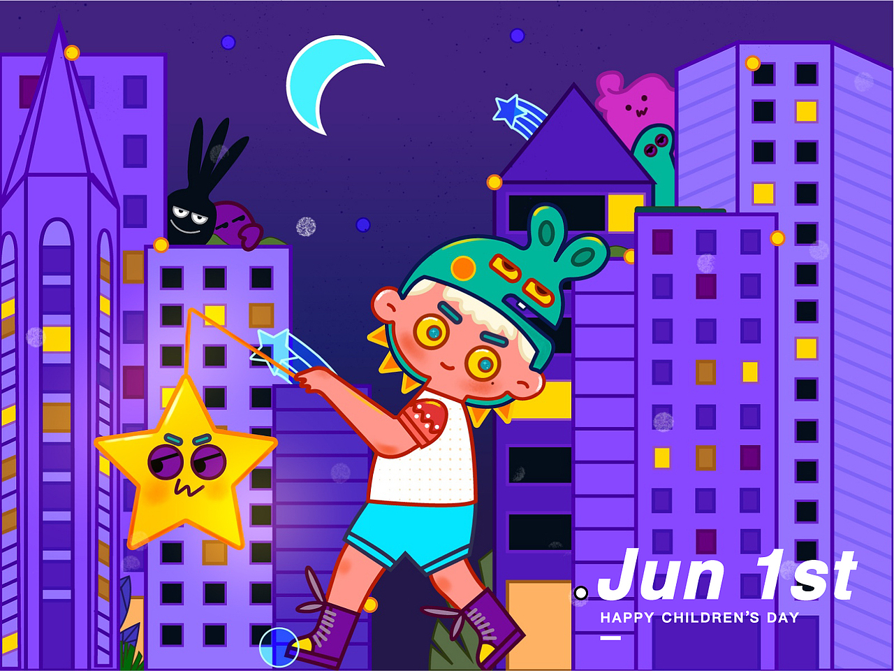 六一儿童节插画系列2（图ZMjA4ODgzMjgw） - 儿童插画 - 站酷设计师seven小粉原创素材 - 站酷ZCOOL