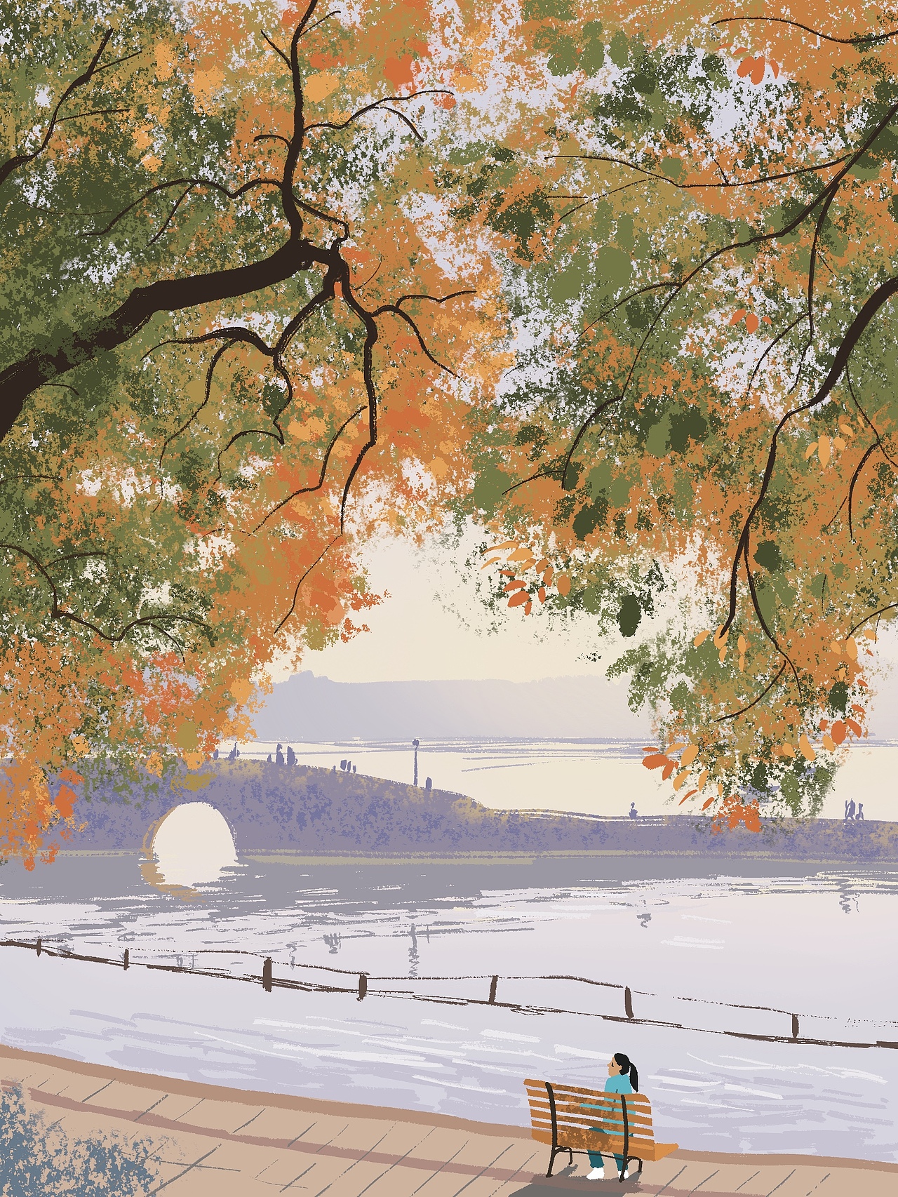 西湖邊（圖ZMjc4NDU5ODQ4） - 商業(yè)插畫 - 站酷設(shè)計師hhi飼養(yǎng)員原創(chuàng)素材 - 站酷ZCOOL