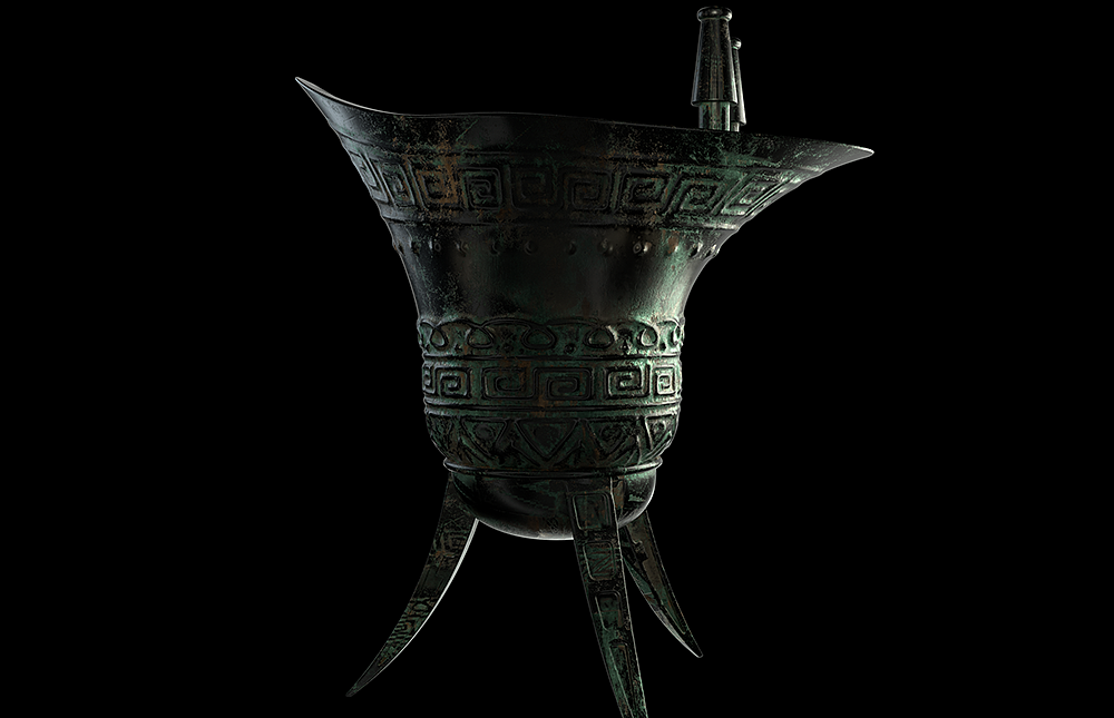 渲染一个青铜酒樽