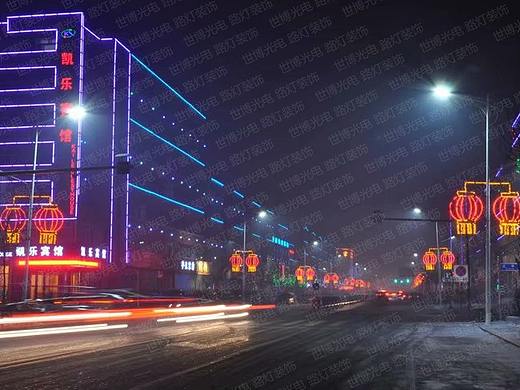 2020年春节亮化路灯挂LED飘扬灯笼双面发光