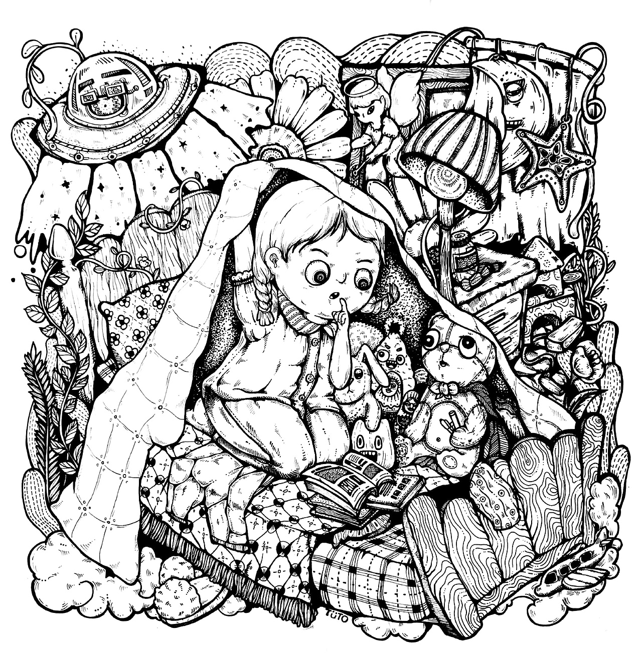 黑白装饰画（图ZMjA1NzM3MzY0） - 创作习作 - 站酷设计师Tuto_april原创素材 - 站酷ZCOOL