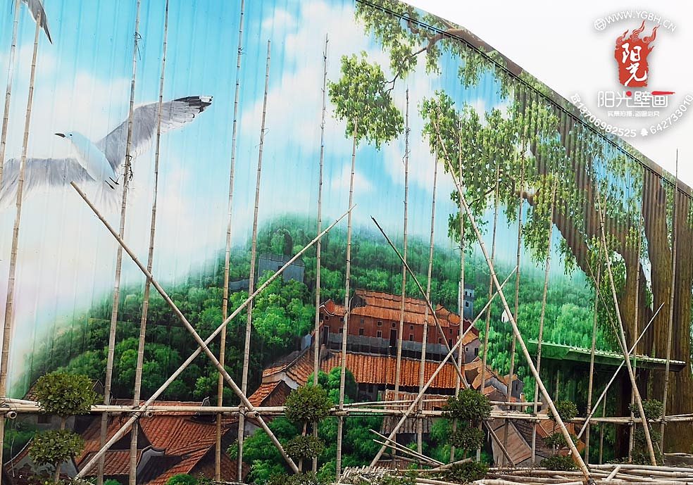 美丽乡村墙绘、3D画、主题壁画作品（图ZMjQ2NDI5NDgw） - 其他手工艺 - 站酷设计师阳光壁画原创素材 - 站酷ZCOOL