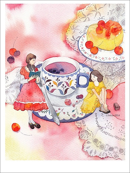 原创水彩插画【遇见你】（图ZMTY1NzUyOTI=） - 商业插画 - 站酷设计师林田lisa原创素材 - 站酷ZCOOL