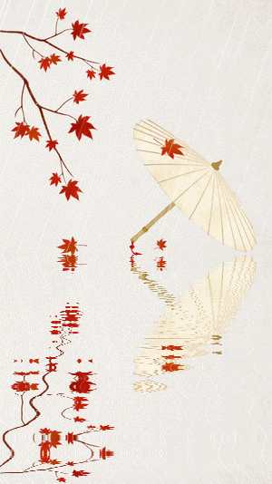动态枫叶水波壁纸图片