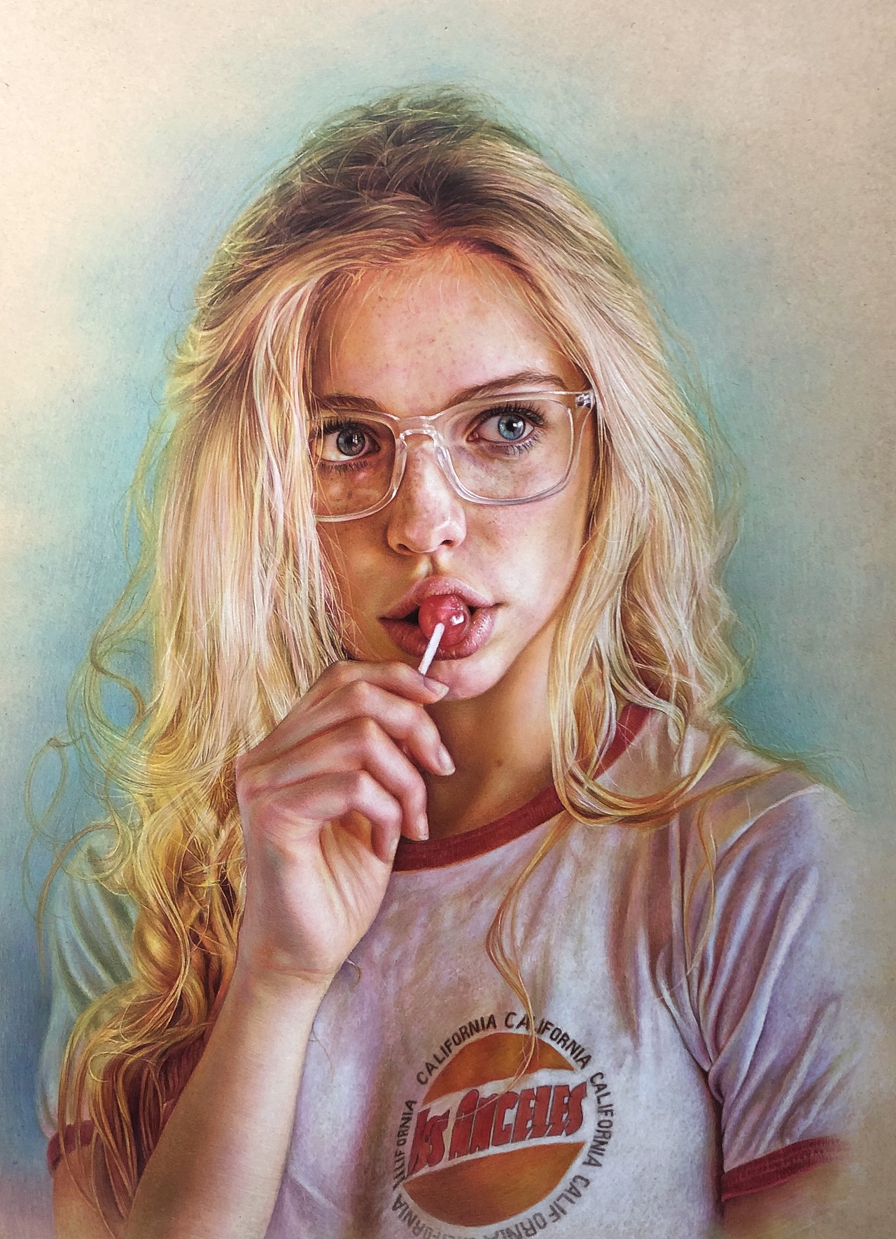 my colour sketch彩铅手绘～吃棒棒糖的女孩