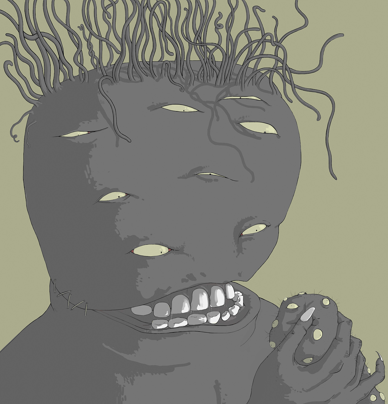 多眼卷毛大嘴怪