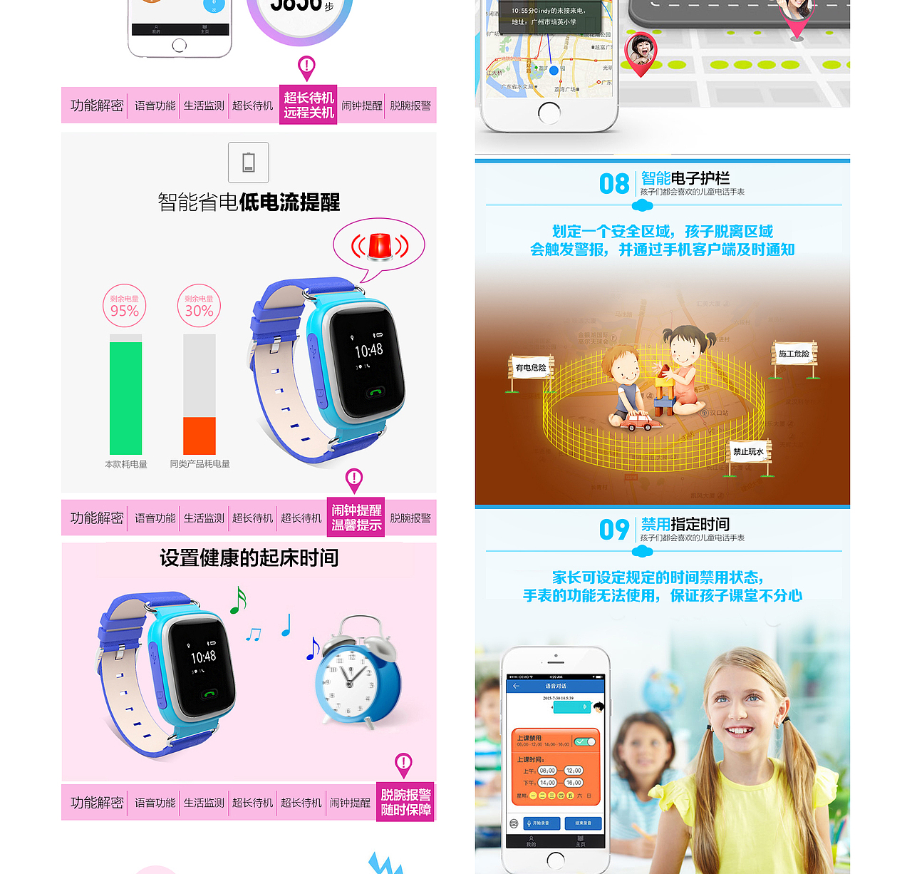 一款京东天猫商城促销儿童智能定位手表定制详情页--描述（图ZNTE0MDQxMTY=） - 电商 - 站酷设计师陈晓婷原创素材 - 站酷ZCOOL