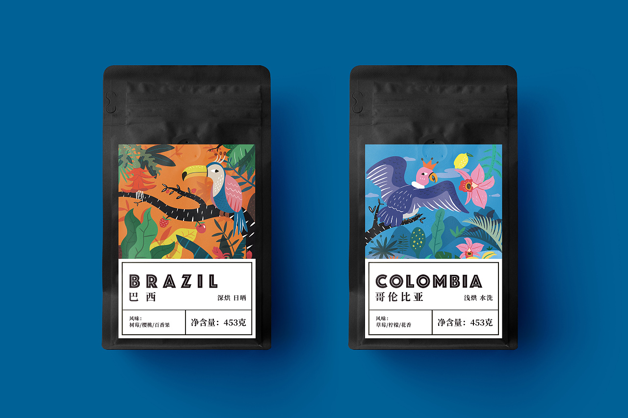 咖啡包装插画设计